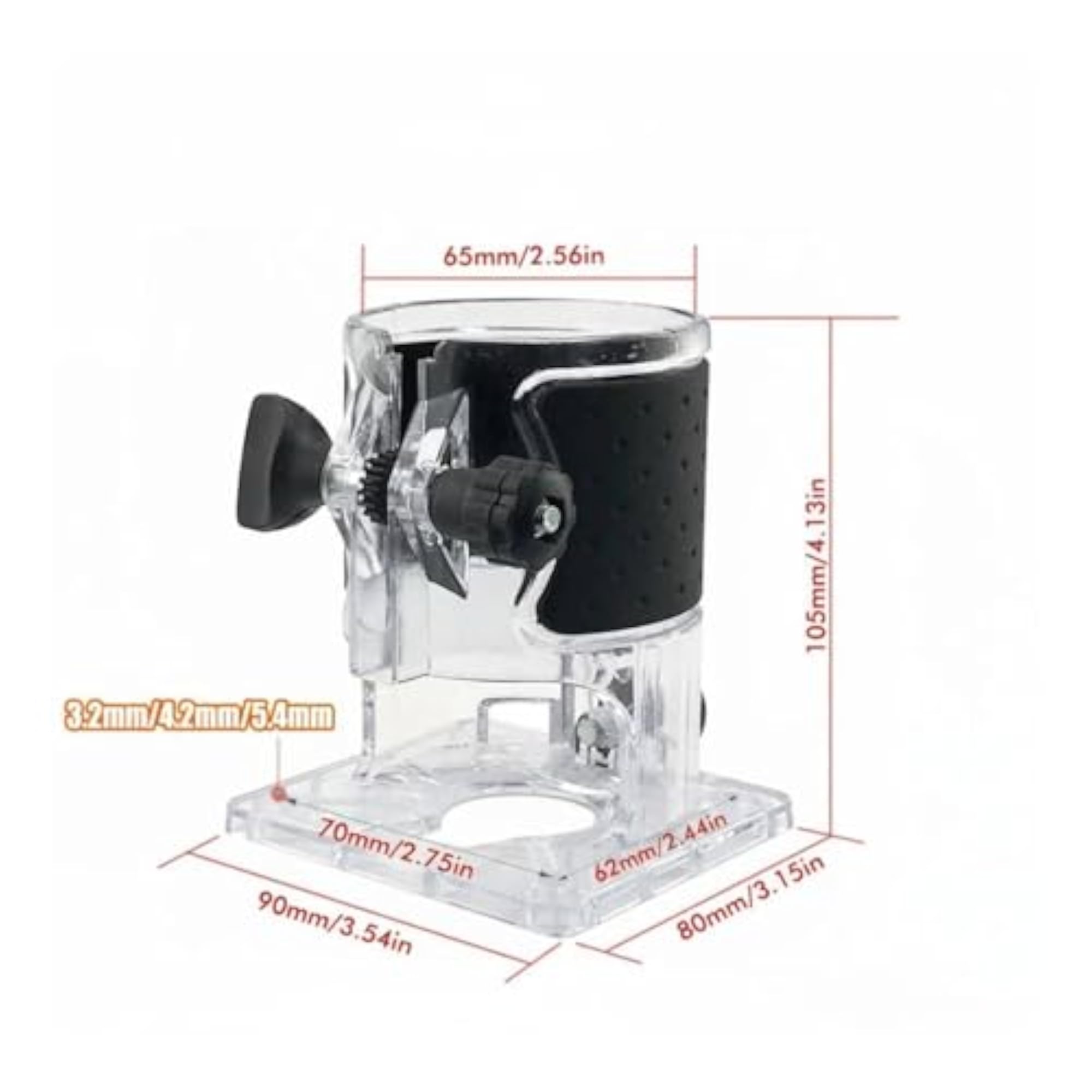 Clear View Transparent Router Base for Woodworking, Scratch Resistant