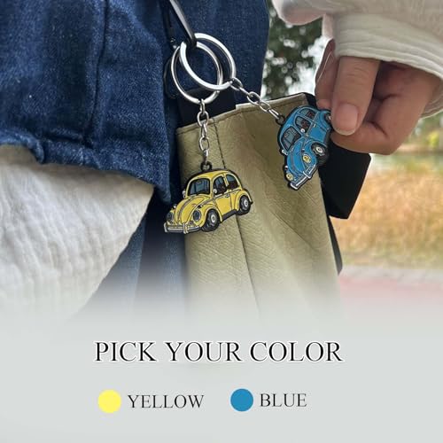Image of Car Keychain Compatible with VW Beetle Bug,Metal Key Chain,for VW Beetle Bug Accessories,Enamel Cute Key Chain,Vintage Cartoon Keychain for Car Lovers
