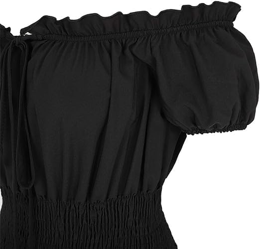 Women Medieval Costume Renaissance Chemise Pirate Peasant Wench Boho Irish Over Dress - Image 5