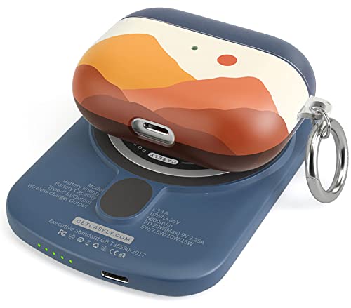 Casely Power Pod | Magsafe Compatible Battery Pack | Opposites Attract | Day & Night Colorblock Mountains Power Pod (5,000 Mah) #TOP7