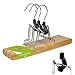 Produktbild logei 10 Stück Holz Kleiderbügel Hosenbügel Hosenspanner Hosenklemmbügel Hosenhalter (25 cm lang)