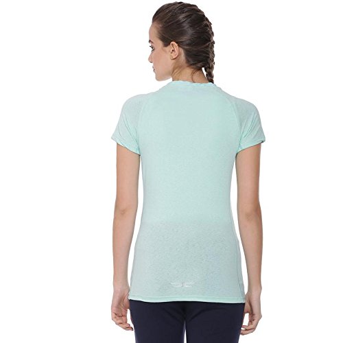 Image of PINACOLADA Solid Women Round Neck Light Sea Green Sports Jersey