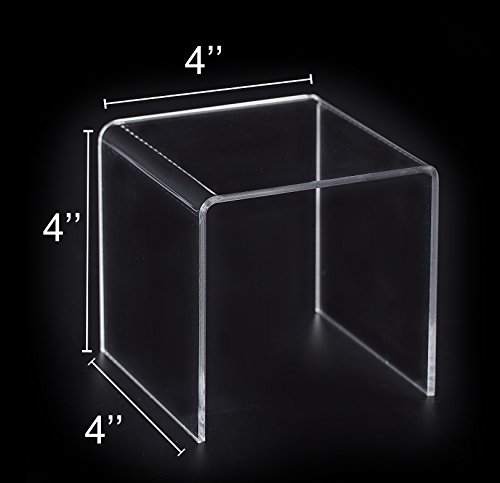 Jusalpha® Clear Acrylic Riser Stand Lot Of 8 (4X4X4 Inches) #TOP1