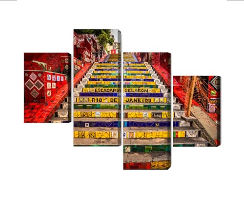 Tableau sur toile grand format pour habiller un mur vide avec l'escalier Selarón