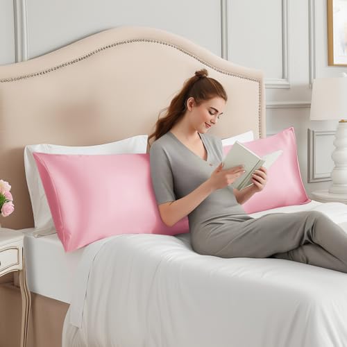 Image of INFIIXSO Silk Pillowcase 1Pack Pink 20x54IN
