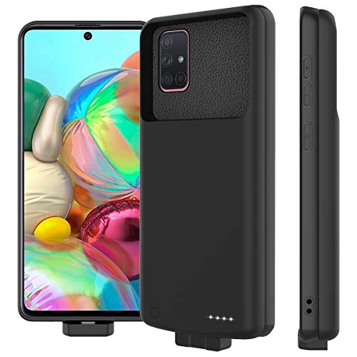 zukabmw Funda Batería para Samsung Galaxy A71, 7000mAh Cargador Portatil Batería Recargable de Adsorción Magnética Carcasa Batería Recargable Power Bank Case para Samsung Galaxy A71 Negro
