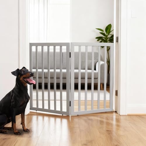 Freistehendes Holz-Hundegitter für Türen und Treppen