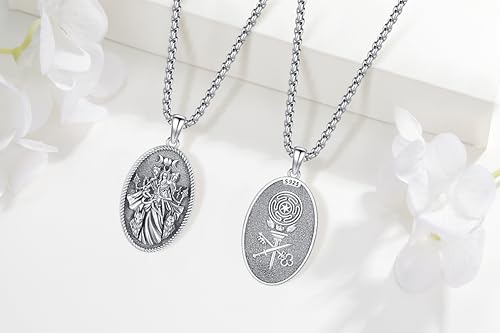 Hecate Necklace 925 Sterling Silver Goddess of Witches of Magic Hekate Pendant Necklace Ancient Greek Mythology Night of Hekate Moon Amulet Jewelry for Women Men3