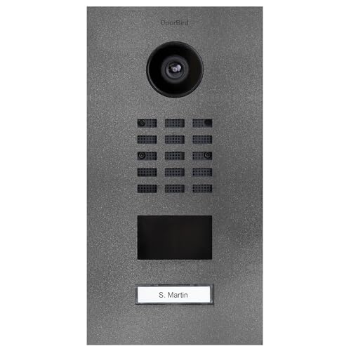 DoorBird D2101V IP Video Türstation | Video-Türsprechanlage mit 1 Ruftaste, RFID, HD-Video, Bewegungssensor, in Eisenglimmer (DB703)