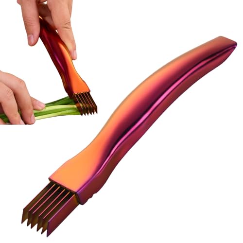 Taglierina per cipolla verde, taglierina per scalogno - Affettatrice multifunzionale per cipolla verde - Tagliaverdure multifunzionale per alimenti, fetta di posate per utensili da cucina per tagliare