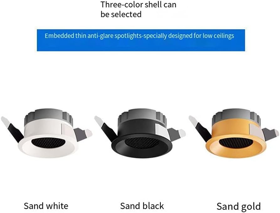 Spotlight,Led Recessed Lighting 2 Pack Round Ultra-Thin Anti-Glare Recessed Light，CRI≥90 3000K-5000K Beam Angle 24°10W Downlights, Home Lights Balcony Porch Led Ceiling Ligh/White/3000K