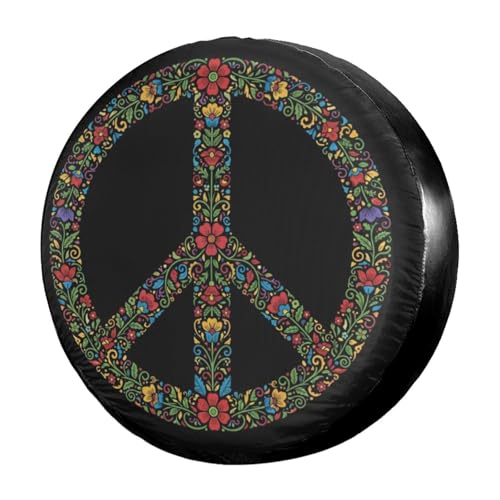 Image of Peace Spare Tire Cover Dust-Proof Wheel Tire Cover Fit Trailer, RV, SUV and Many Vehicle 16 Inch
