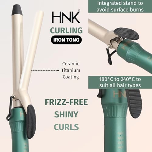 Image of HNK Professional Green EMERALD 28MM Hair Curler with Digital Temperature Control - Fast 15 Sec Heat Up | Instant Heat Recovery | Soft Touch Grip | 3m Swivel Cord | Available in 8 Barrel Sizes (9mm-32mm)