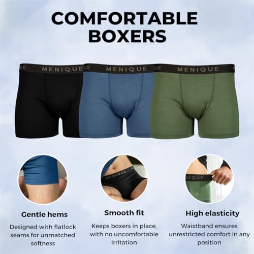 menique Merino Wool Underwear Men’s Boxer Briefs Base Layer for Men Boxer Shorts Soft Breathable Odor-Free Underwear for Men2
