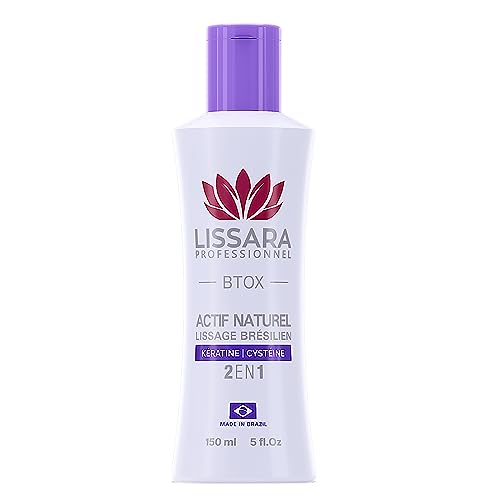 Lissara brasileña alisadora con keratina y proteína - ACTIVO NATURAL - Sin formalina - Tratamiento rejuvenecedor profundo en el hogar Sin humo / Inodoro - Hecho en Brasil - 150ml