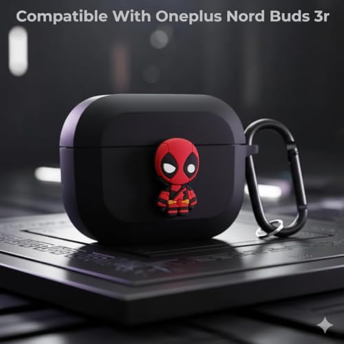 Image of Silicone Cover Compatible with Oneplus Buds Nord 3r (2025), Soft Silicone 360 Full Protection Dust-Proof Shockproof Case Cover with Hook (Cover Only) (CoolPool)