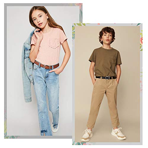 JASGOOD Kid Boy's Reversible Belt, kids Leather Casual Dress Belt for Jeans Pants with Alloy Buckle，Black/Brown3