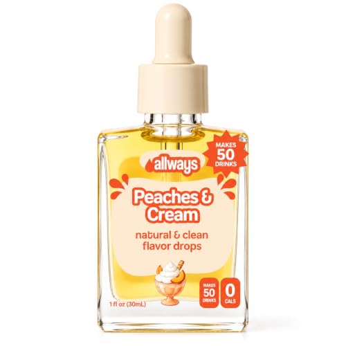 Allways Drops Peaches &amp; Cream Water Enhancer | Sugar Free | 50 Servings