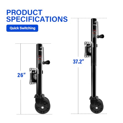 2000 lbs Dual Wheel Swivel Trailer Jack