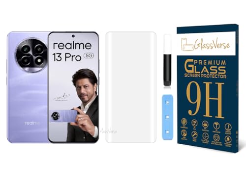 Image of GlassVerse 13 Pro UV Tempered Glass Screen Protector. Pack Of 1 | 3D Curved Edge | 9H Hardness | Full UV Glue with UV Light | Anti-Scratch | Case Friendly | HD Clear. (6.7 Inches)