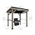 8x6 FT Cedar Wood BBQ Grill Gazebo with Hardtop Steel Sloping Roof, Wooden Outdoor Gazebo Pergola with 2 Side Storage Shelves for Barbecue, Garden, Deck, Backyard