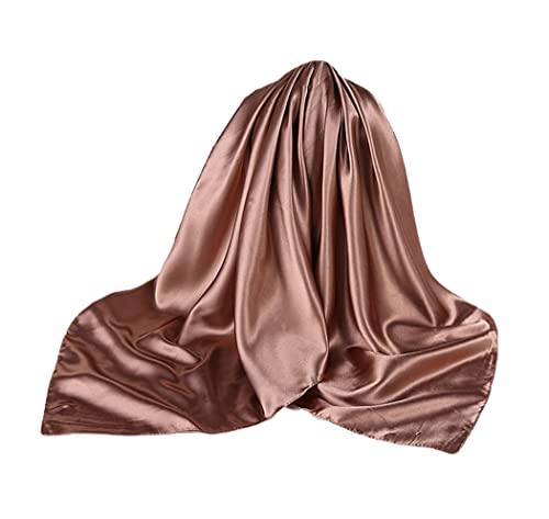 Hijab Scarves For Women, Silk Satin Hair Scarf, Female Solid Colors Kerchief, 90 * 90Cm Square Shawls Neck Scarfs