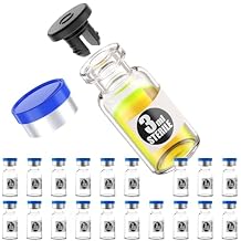 Sterile Empty Vials with Separate Rubber Stopper and Burr-Free Aluminum Plastics Cap,Need to Crimped with Pliers Individually Packaged 20pcs By ZHANXUBIO 3ml