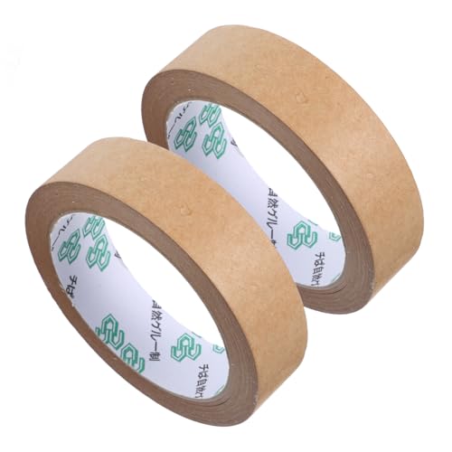 BUGUUYO 2ロール 書き込み可能なクラフト紙テープ 巻 強力梱包用 自粘性で多用途の 輸送用封緘テープ