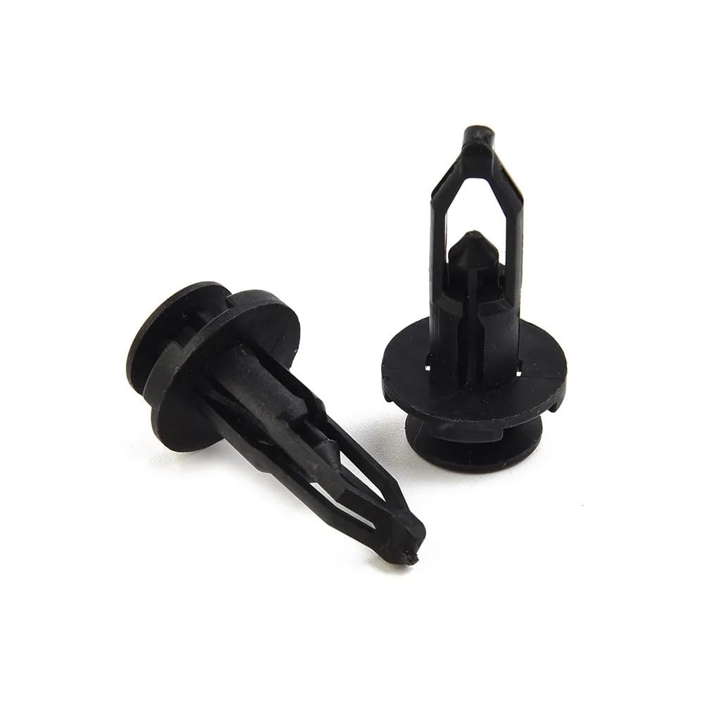 YTQMoreBNZ Push-type Clamp Plastic Fastener Clips Fixed Push Pins Black Decor Fender Rivets Accessory Bumper Cover 9mm Automotive