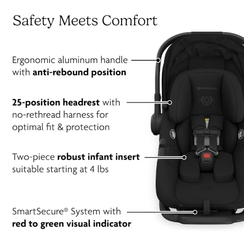 Image of UPPAbaby Aria V2 Lightweight Infant Car Seat - Load Leg & Cover - James | Lightweight at 6 lbs, Suitable from 4-30 lbs, No-rethread Harness, 25 Headrest Positions, Base Included