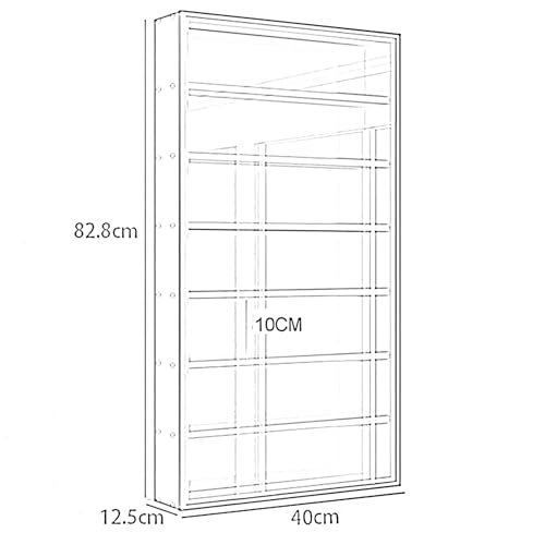 Glasvitrine zur Wandmontage, 4/5/6/7-stöckig, Aufbewahrungsnizer für Wohnzimmer und Schlafzimmer, stilvolle Sammlervitrine, perfekt für Heimdekoration