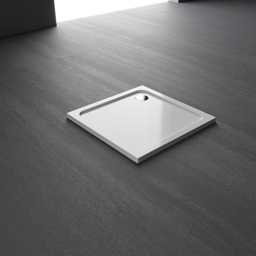 LUXESPIRE Duschwanne Ohne Ablafgarnitur 90x90cm flache weiß Duschtasse aus langlebigem Sanitäracryl – Bild 3
