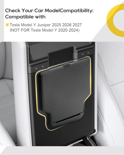 LFOTPP für Tesla Model Y Juniper 2025 2026 & Model 3 Highland 2024 2025 One-Touch Versteckte Stauraum Aufbewahrungsbox, Mittelkonsole Organizer Geheimfach Armlehne für Model 3/Y Zubehör
