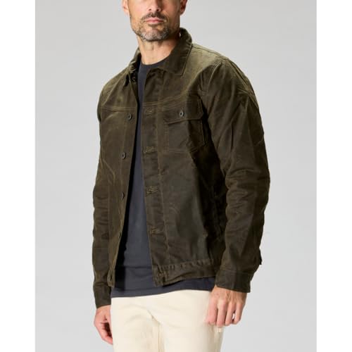 Image of Huckberry Flint and Tinder Men's Flannel-Lined Waxed Trucker Jacket