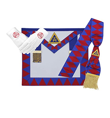 Masonic Royal Arch Provincial Lambskin Apron,Sash,Gloves Set