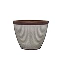 Southern Patio 15" Westlake Indoor/Outdoor Pleated Planter with Drainage Hole, Plug & Galvanized Finish, 19.56 qt. Capacity