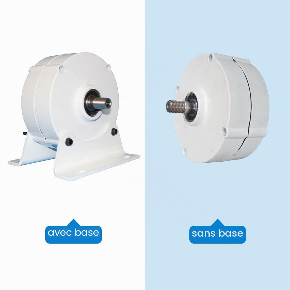 Générateur éolien 12 V 24 V 48 V 600 W triphasé | Générateur à aimant permanent | Turbine génératrice sans balais pour éoliennes | 650 tr/min | Générateur d’électricité DIY (avec base, 24)