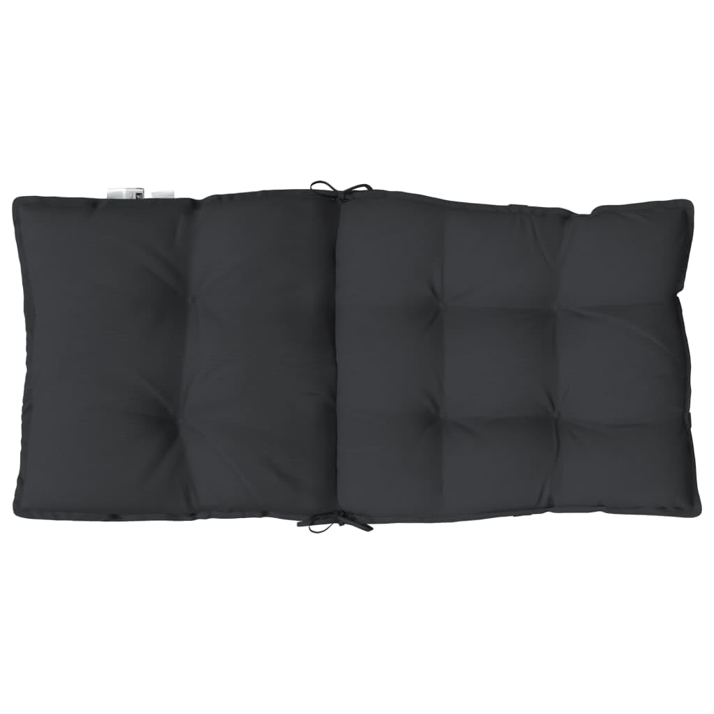 vidaXL Lot de 6 Coussins de Chaise à Dossier Bas, Galette de Siège Imperméable, Coussin d'Extérieur Anti-Glissement Jardin Terrasse, Noir Tissu Oxford