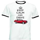 lancia hyena zagato ??????  TEESANDENGINES Herren T-Shirt Lancia Fulvia Sport 1600 Zagato 1973 Keep Calm Ringer Schwarz Gr. M, weiß