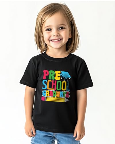 Image of First Day of Preschool Shirt Pre K Shirts for Girls Boys Toddler Kids 1st Day of Kindergarten Gift Cotton Tee 2T-7Y