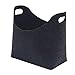 Panier en feutre pour bois de chauffage, porte-bûches avec poignées de transport, grand panier à linge, pour bois, journal, magazine, jouet (Noir)