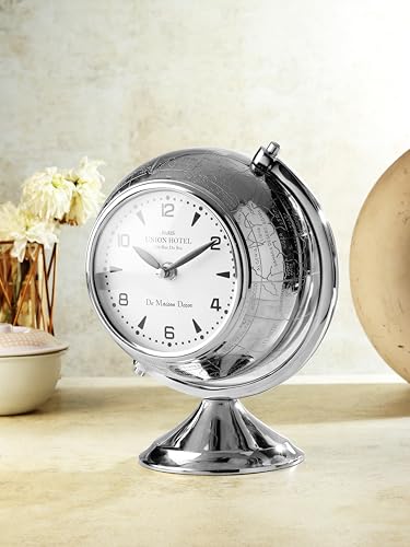 Image of Decor de Maison Brings Handcrafted Mitsuki Luxury Table Clock for KidsRoom, Living Room, Bedroom, Study Table| Classic Non-Ticking Tabletop Battery Operated Analog Desk Clock Gold (14x7x14cm)