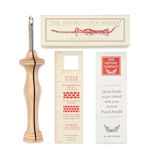 Oxford Punch Needle #10, 1/4" Loop, Ergonomic Wood Handle