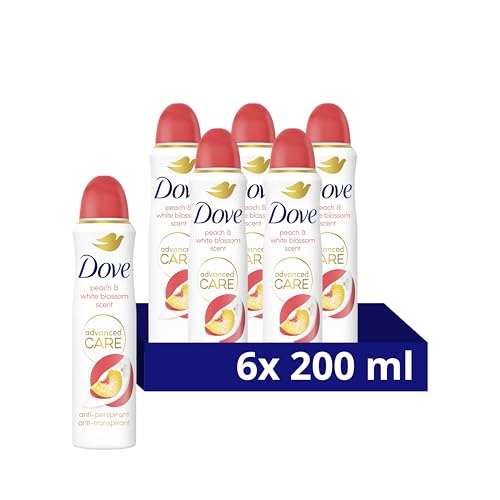 Dove Advanced Care Go Fresh Peach & White Blossom Anti-Perspirant Deodorant with Triple Moisturising technology Spray for 72-hour protection and underarm care 6x 200 ml - 2