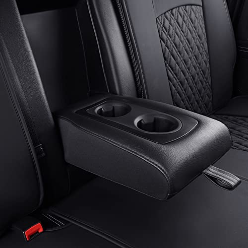 Image of YIERTAI Car Seat Covers for Dodge Ram Fit 2009-2026 1500 2010-2026 2500 3500 Classic Bighorn Longhorn Laramie Tradesman Truck Black Rear