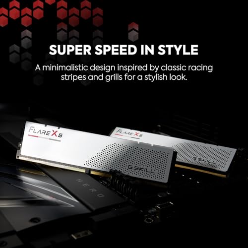 Image of G.SKILL Flare X5 Series DDR5 RAM (AMD EXPO) 32GB (2x16GB) 6000MT /s CL28-36-36-96 1.40V Desktop Computer Memory U-DIMM - Matte White (F5-6000J2836G16GX2-FX5W)