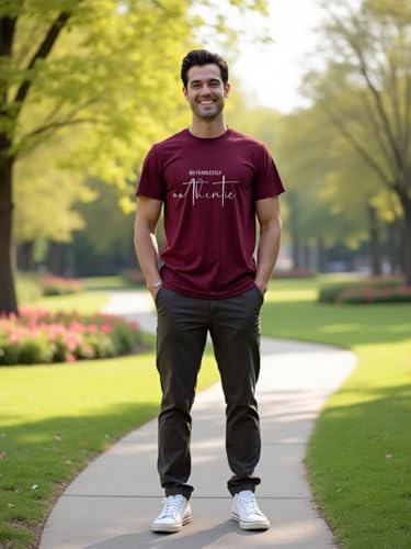 Image of NOBERO Men's Cotton Regular Fit Letter Print T-Shirt