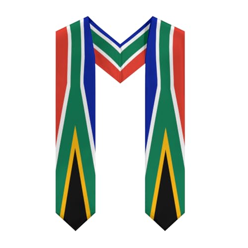 Vintage South Africa African Flag Graduation Stole Sash Shawl for Men Women Thickened V-Neck Scarf for International Students Teachers Study Aboard Graduate Gift 72 inches Unisex
