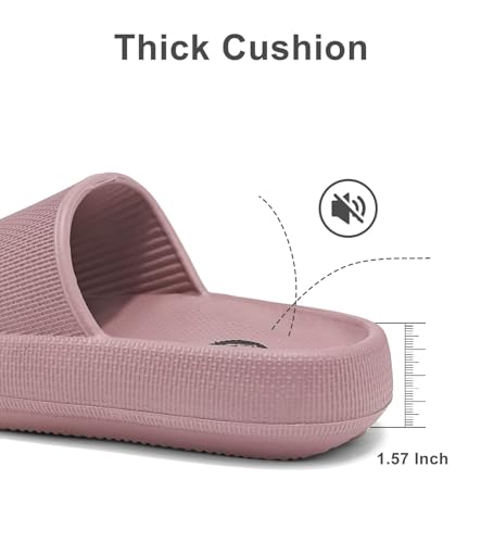 Image of Haifago Cloud Slide Sandals for Women Comfort Recovery Pillow Sandal, Lightweight House Bathroom Shower Slippers Adjustable Double Buckle Platform Slide
