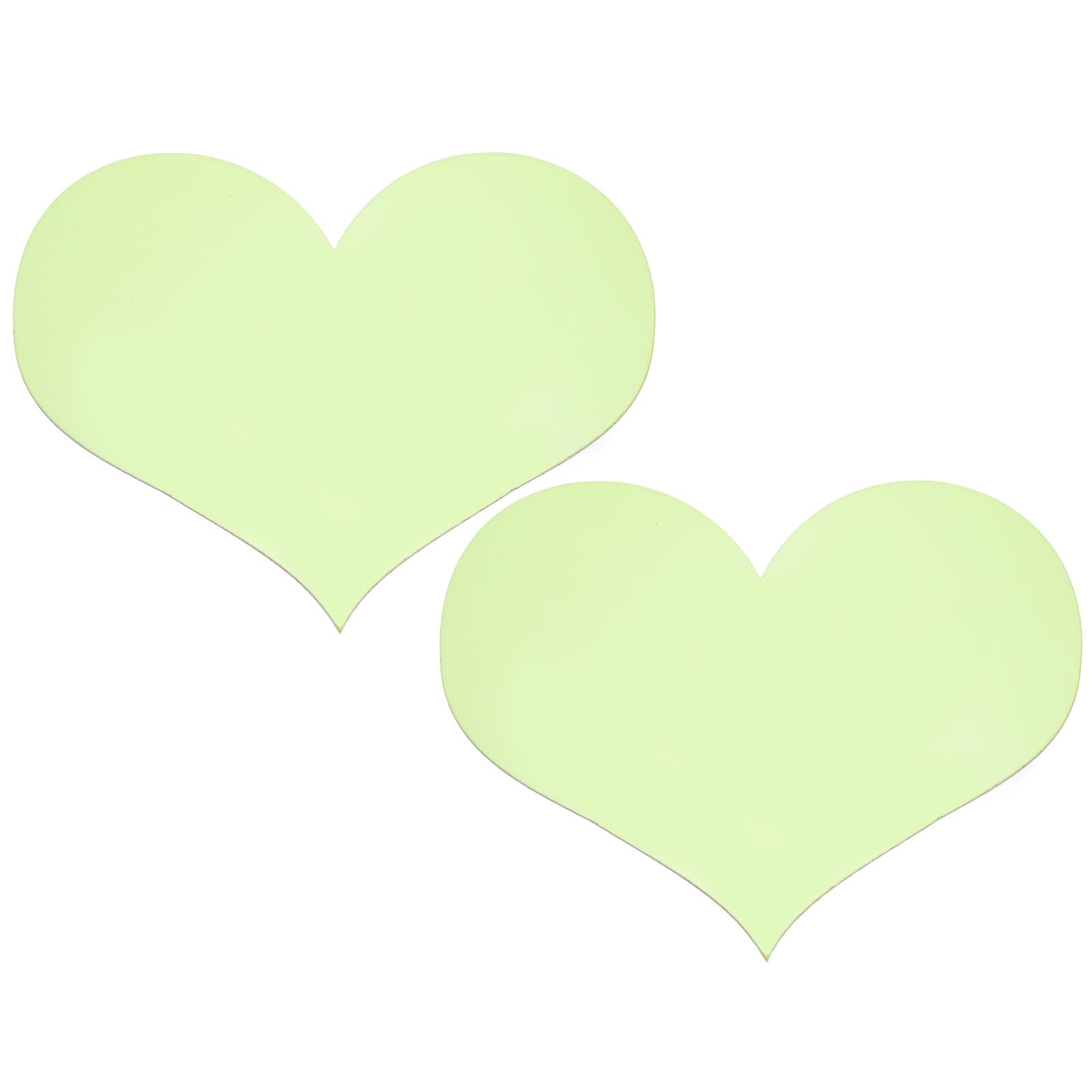 sourcing map 2Pcs 3D Mirror Wall Stickers, 3.9" Heart Shape Self-Adhesive Glow in the Dark Sticker for DIY Party Wedding House Room Bedroom Wall Decoration, Fluorescent Green